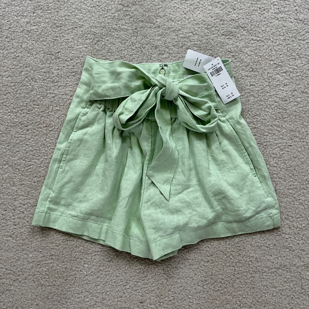 bnwt abercrombie tie waist linen shorts